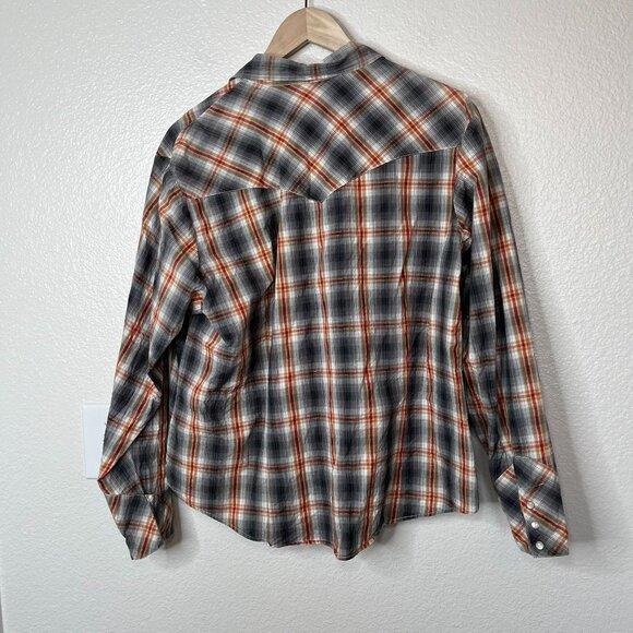 Shyanne Womens Plaid Cotton Pearl Snap Western Button Down Shirt Plus size 2X - Picture 8 of 9